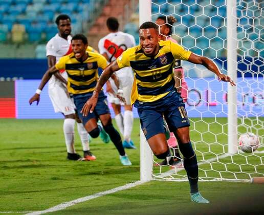 Ecuador s Ayrton Preciado celebrates after scoring a goal against Peru during a Copa America group B match at the Olimpico stadium in Goiania, Brazil, 23 June 2021. Ecuador - Peru !ACHTUNG: NUR REDAKTIONELLE NUTZUNG!  Copyright: xAlbertoxValdesx AME7995 20210623-97864bfae1437c2a5ecfdd56c355f52504362410
