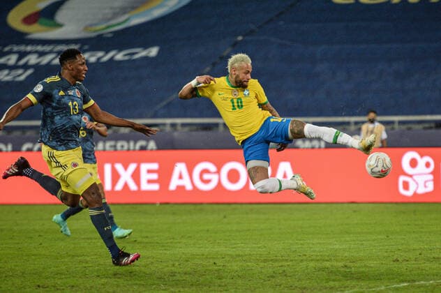 Brazil X Colombia RIO DE JANEIRO, RJ - 23.06.2021: BRAZIL X COLOMBIA - Neymar during Brazil x Colombia, a match valid for the Copa America 2021, held at the Nilton Santos Stadium, located in the city of Rio de Janeiro, RJ, this Wednesday (23). (Photo: Nayra Halm Fotoarena) x2083658x  NayraxHalm