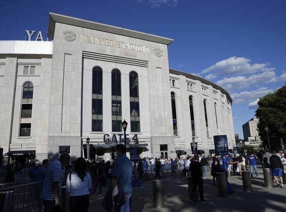 Fans enter Yankee Stadium to watch the Kansas City Royals play the New York Yankees on Wednesday, June 23, 2021 in New York City.  NYP20210623106 JOHNxANGELILLO