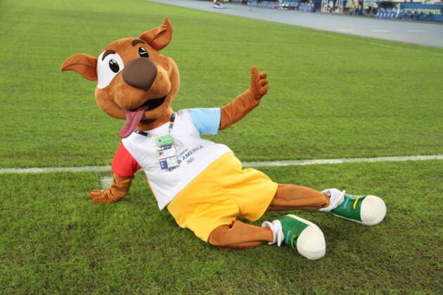 June 23, 2021, Rio de Janeiro, Brazil: Pibe, official mascot of Copa America, during soccer match between Brazil and Colombia, valid for 3rd round of Group B of Copa America, held at Nilton Santos stadium (Engenhao), in Rio de Janeiro, on Wednesday night (23). Brazil won 2-1.  Copyright: xNiyixFotex