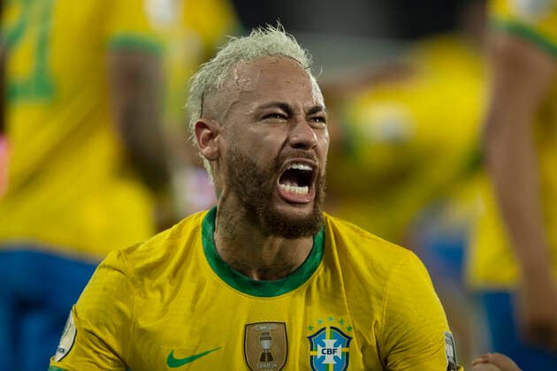 23th June 2021; Nilton Santos Stadium, Rio de Janeiro, Brazil; Copa America, Brazil versus Colombia; Neymar of Brazil celebrates scored goal by Casemiro in the 100th minute 2-1  ActionPlus12299191 MarcelloxDias