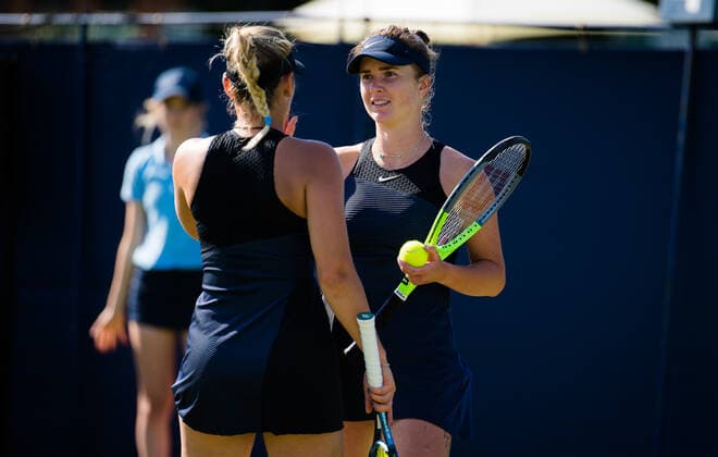 June 23, 2021: Elina Svitolina & Marta Kostyuk of Ukraine playing doubles at the 2021 Viking International WTA, Tennis Damen 500 tennis tournament - ZUMAa181 20210623_zaa_a181_174 Copyright: xRobxPrangex