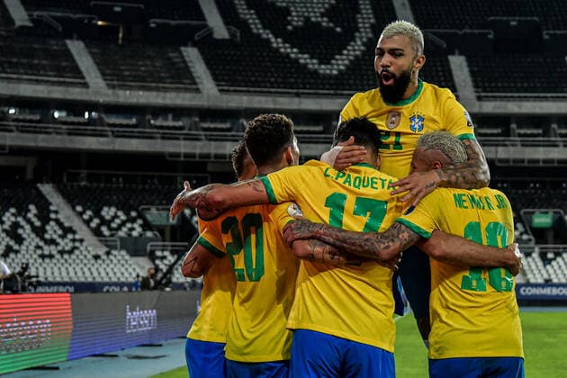 Brazil v Colombia: Group B - Copa America Brazil 2021 Roberto Firmino Brazil player celebrates his goal during the Group B match between Brazil and Colombia as part of Copa America Brazil 2021 at Estadio Olimpico Nilton Santos on June 23, 2021 in Rio de Janeiro, Brazil. Rio De Janeiro Brazil ribeiro-notitle210623_npPHT  Copyright: xThiagoxRibeirox