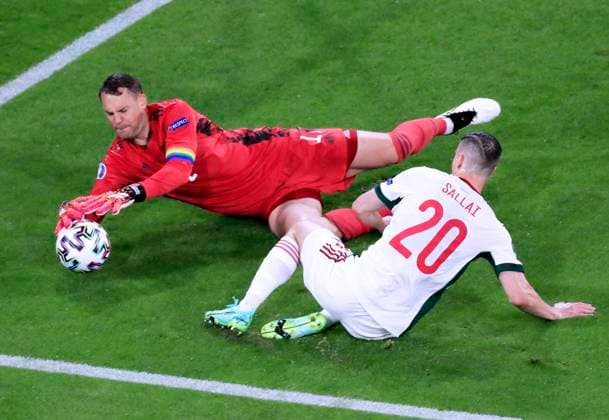 NEW Manuel Goalkeeper Team Germany mot SALLAY Atilla UEFA European Football Championship 2020 Preliminary Round Match Germany Hungary 2 2 on 23 June 2021 in Munich DFL REGULATES PROHIBIT ANY USE OF PHOTOGRAPHS as IMAGE SEQUENCES and or QUASI VIDEO