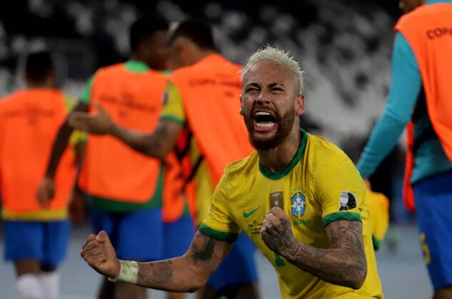 Bilder des Jahres 2021, Sport 06 Juni Sport Themen der Woche KW25 Sport Bilder des Tages (210624) -- RIO DE JANEIRO, June 24, 2021 -- Brazil s Neymar celebrates victory after a group B match between Brazil and Colombia at the American Cup 2021 in Rio de Janeiro, Brazil, on June 23, 2021. (Photo by Rahel Patrasso Xinhua) (SP)BRAZIL-RIO DE JANEIRO-AMERICAN CUP-BRAZIL VS COLOMBIA e RAHELxPATRASSO 