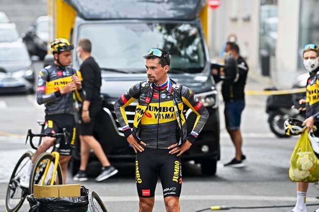 BREST, FRANCE - JUNE 24 : ROGLIC Primoz (SLO) of JUMBO-VISMA during a recon before the start of the 108th edition of the 2021 Tour de France cycling race on June 24, 2021 in Brest, France, 24 06 2021 CYCLISME : Entrainement - 108e edition Tour de France 2021 - Brest - 24 06 2021 PhotoNews Panoramic 