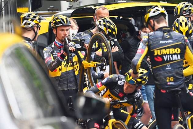 BREST, FRANCE - JUNE 24 : ROGLIC Primoz (SLO) of JUMBO-VISMA during a recon before the start of the 108th edition of the 2021 Tour de France cycling race on June 24, 2021 in Brest, France, 24 06 2021 CYCLISME : Entrainement - 108e edition Tour de France 2021 - Brest - 24 06 2021 PhotoNews Panoramic 
