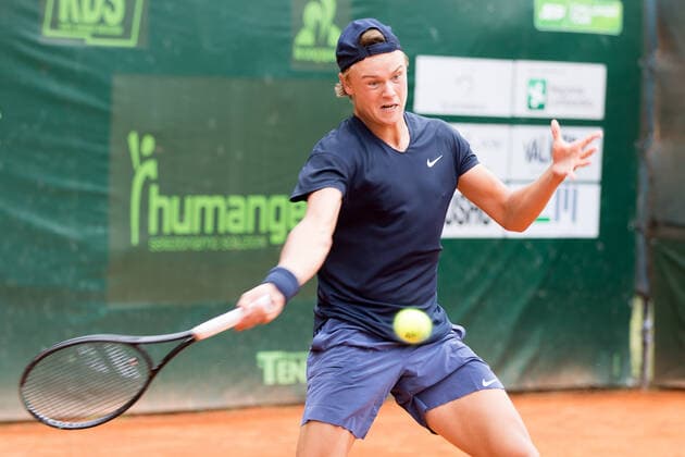 June 24, 2021, Milan, Italy: Milan, Italy, Aspria Harbour Club, June 24, 2021, RUNE Holger Danish player... during ATP, Tennis Herren Challenger Milano 2021 - Tennis Internationals Tennis Internationals - ATP Challenger Milano 2021, milan, Italy - ZUMAl164 20210624_zsa_l164_043 Copyright: xValerioxOrigox