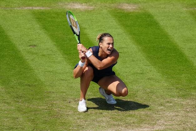 Mandatory Credit: Photo by Dave Shopland BPI Shutterstock (12167170ab) Aryna Sabalenka Viking International Championships, Day Six, Tennis, Eastbourne, East Sussex, UK - 24 June 2021 Viking International Championships, Day Six, Tennis, Eastbourne, East Sussex, UK - 24 June 2021 Copyright: xDavexShopland BPI Shutterstockx 12167170ab