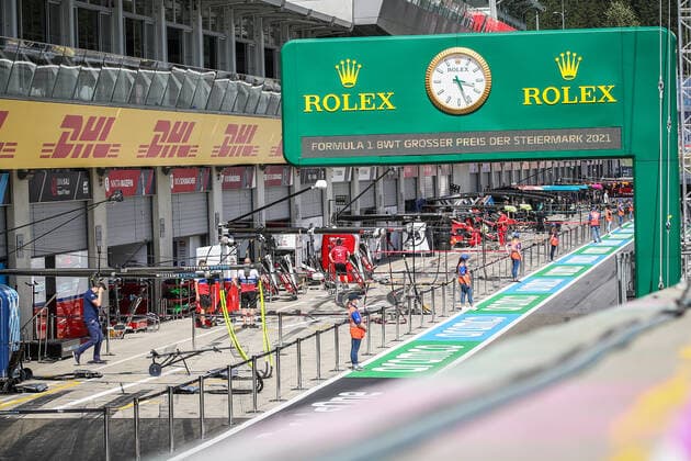 FORMULA 1 - GP of Styria 2021 SPIELBERG,AUSTRIA,24.JUN.21 - MOTORSPORTS, FORMULA 1 - Grand Prix of Styria, Red Bull Ring, preview. Image shows the pit lane.  GEPAxpictures xManfredxBinder