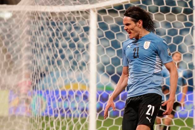 Uruguay s Edinson Cavani celebrates a goal today against Bolivia, during a match for Group A of the Copa America at the Arena Pantanal stadium in Cuiaba, Brazil, 24 June 2021. Bolivia - Uruguay !ACHTUNG: NUR REDAKTIONELLE NUTZUNG!  Copyright: xRaulxMartinezx AME8313 20210624-625ee1b84915276e0bc6144865798565de92ee31