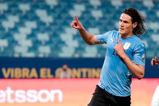 Uruguay s Edinson Cavani celebrates a goal today against Bolivia, during a match for Group A of the Copa America at the Arena Pantanal stadium in Cuiaba, Brazil, 24 June 2021. Bolivia - Uruguay !ACHTUNG: NUR REDAKTIONELLE NUTZUNG!  Copyright: xRaulxMartinezx AME8310 20210624-42853bdd147b7fba6b4f1dec6abf6a7b58289768