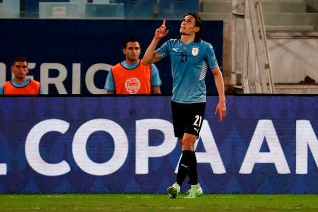Uruguay s Edinson Cavani celebrates after scoring against Bolivia, during a match for Group A of the Copa America at the Arena Pantanal stadium in Cuiaba, Brazil, 24 June 2021. Bolivia - Uruguay !ACHTUNG: NUR REDAKTIONELLE NUTZUNG!  Copyright: xSebastiaoxMoreirax AMDEP5359 20210624-50895d550649e54b2c744e4a0cb6c49469781f1b