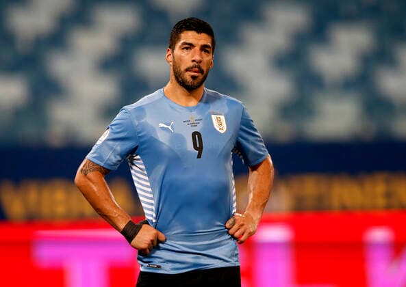 CUIABA, BRAZIL - JUNE 24: Luis Suarez of Uruguay look on ,during the match between Bolivia and Uruguay as part of Conmebol Copa America Brazil 2021 at Arena Pantanal on June 24, 2021 in Cuiaba, Brazil. SPO, SOC, ICH 