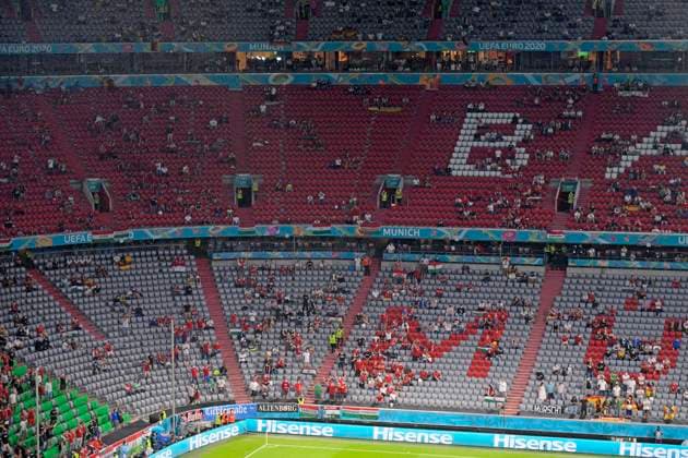 23 06 2021, Football, European Championship 2020, Group F match, Germany Hungary, at the Fußball Arena Munich Several empty seats in the stands