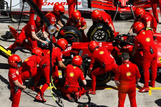 Scuderia Ferrari Mission Winnow Team during pit stop practice, F1 Grand Prix of Styria at Red Bull Ring on June 25, 2021 in Spielberg, Austria Photo by HOCH ZWEI Spielberg Austria
