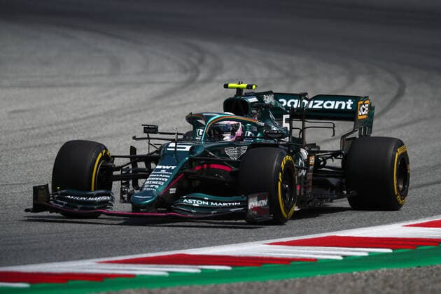 Formula 1 Styrian Gran Prix 2021 Sebastian Vettel of Aston Martin on track during free practice of Styrian Formula 1 Gran Prix 2021 Spielberg Red Bull Ring Austria Copyright: xBasilex