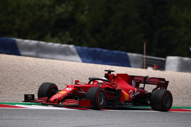 Formula 1 Styrian Gran Prix 2021 Charles Leclerc of Scuderia Ferrari on track during free practice of Styrian Formula 1 Gran Prix 2021 Spielberg Red Bull Ring Austria Copyright: xMarcoxCanonierox