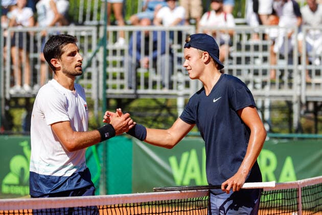 Mandatory Credit: Photo by Roberta Corradin LiveMedia Shutterstock (12169215cz) The Danish tennis player Holger Rune and The Argentine tennis player Pedro Cachin Tennis Internationals ATP, Tennis Herren Challenger Milano 2021, Milan, Italy - 25 Jun 2021 Tennis Internationals ATP Challenger Milano 2021, Milan, Italy - 25 Jun 2021  Copyright: xRobertaxCorradin LiveMedia Shutterstockx 12169215cz