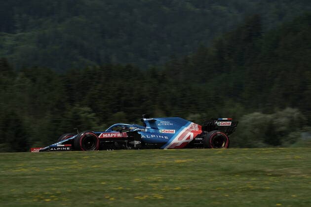 Formula 1 BWT Grand Prix of Styria 2021 25 06 2021, Red Bull Ring , Spielberg, Formula 1 BWT Grand Prix of Styria 2021 , in the picture Fernando Alonso ESP 14 , Alpine F1 Team nordphotoxGmbHx xBratic nph00250