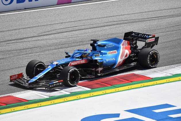Formula 1 BWT Grand Prix of Styria 2021 25 06 2021, Red Bull Ring , Spielberg, Formula 1 BWT Grand Prix of Styria 2021 , in the picture Fernando Alonso ESP 14 , Alpine F1 Team nordphotoxGmbHx xBratic nph00250
