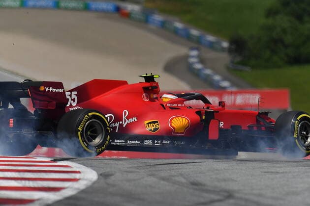 Formula 1 BWT Grand Prix of Styria 2021 25 06 2021, Red Bull Ring , Spielberg, Formula 1 BWT Grand Prix of Styria 2021 , in the picture spin of Carlos Sainz Jr ESP 55 , Scuderia Ferrari Mission Winnow nordphotoxGmbHx xBratic nph00250