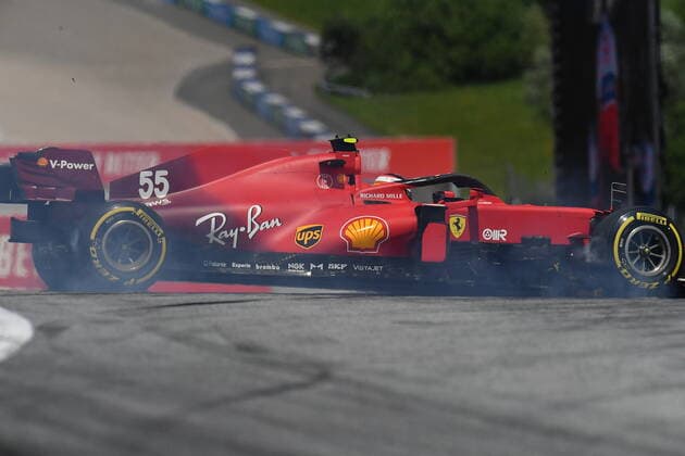 Formula 1 BWT Grand Prix of Styria 2021 25 06 2021, Red Bull Ring , Spielberg, Formula 1 BWT Grand Prix of Styria 2021 , in the picture spin of Carlos Sainz Jr ESP 55 , Scuderia Ferrari Mission Winnow nordphotoxGmbHx xBratic nph00250
