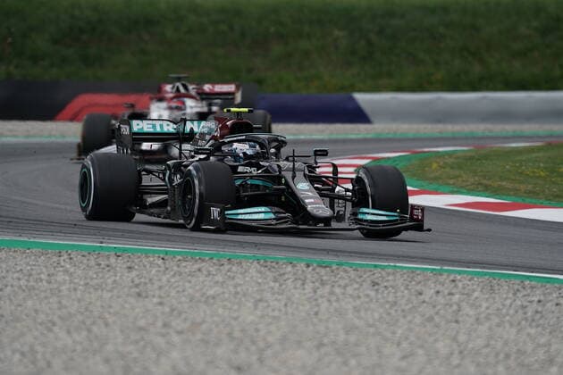 Formula 1 BWT Grand Prix of Styria 2021 25 06 2021, Red Bull Ring , Spielberg, Formula 1 BWT Grand Prix of Styria 2021 , in picture Valtteri Bottas FIN 77 , Mercedes AMG Petronas Formula One Team, Kimi Raikkonen FIN 7 , Alfa Romeo Racing ORLEN nordphotoxGmbHx xBratic nph00250