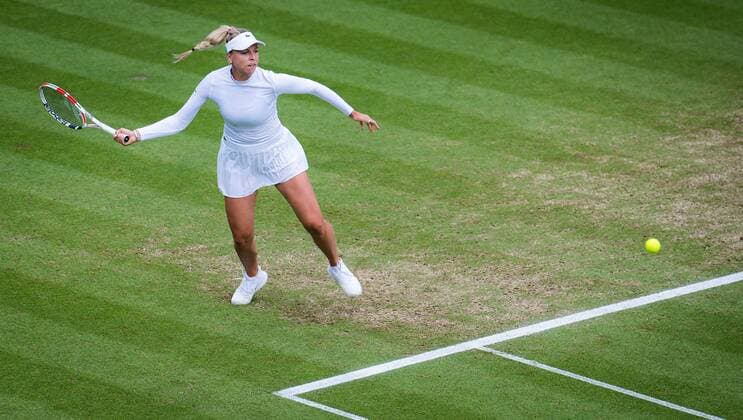 Mandatory Credit: Photo by Rob Prange Shutterstock (12168976w) Anett Kontaveit of Estonia in action during the final of the 2021 Viking International WTA, Tennis Damen 500 tennis tournament Viking International Championships, Day Eight, Tennis, Eastbourne, East Sussex, UK - 26 June 2021 Viking International Championships, Day Eight, Tennis, Eastbourne, East Sussex, UK - 26 June 2021  Copyright: xRobxPrange Shutterstockx 12168976w