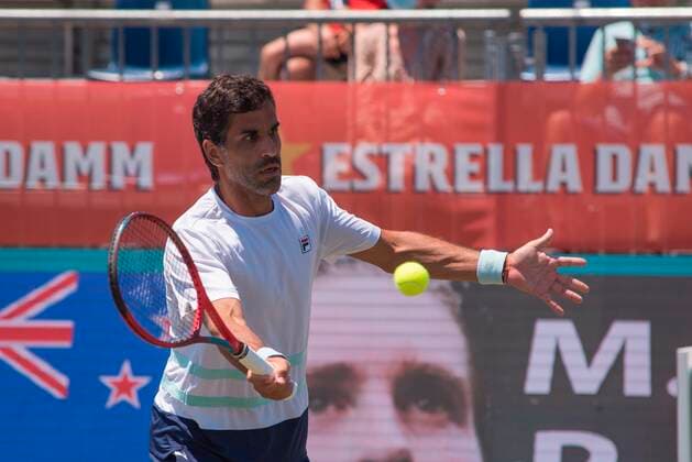 Argentine tennis player Maximo Gonzalez returns the ball during the doubles final match along with his partner Italian Simone Bolelli (not pictured) against Italian New Zealander Marcus Danielli and Austrian Philipp Oswald in the Mallorca Championschip ATP, Tennis Herren held in Santa Ponca, Majorca, Spain, 26 June 2021. Mallorca Championschip ATP !ACHTUNG: NUR REDAKTIONELLE NUTZUNG!  Copyright: xATIENZAx GRAF8523 20210626-ca88a79da504ae69724036b68f465a7252e03030