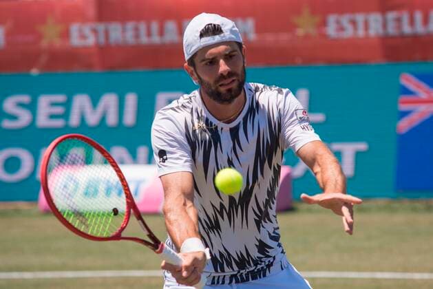 Italian tennis player Simone Bolelli returns the ball during the doubles final match along with his partner Argentine Maximo Gonzalez (not pictured) against Italian New Zealander Marcus Danielli and Austrian Philipp Oswald in the Mallorca Championschip ATP, Tennis Herren held in Santa Ponca, Majorca, Spain, 26 June 2021. Mallorca Championschip ATP !ACHTUNG: NUR REDAKTIONELLE NUTZUNG!  Copyright: xATIENZAx GRAF8522 20210626-14c31be7a4354d59745b558531096c07a43cd1aa