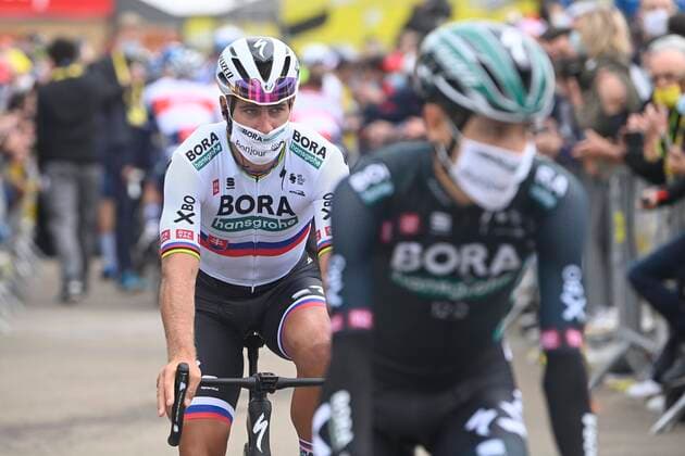Landerneau, France - June 26 : SAGAN Peter (SVK) of BORA - HANSGROHE during stage 1 of the 108th edition of the 2021 Tour de France cycling race, a stage of 197,8 kms between Brest and Landerneau on June 26, 2021 in Landerneau, France, 26 06 2021 CYCLISME : 108e edition Tour de France 2021 Etape 1 - Brest to Landerneau - 26 06 2021 PhotoNews Panoramic 