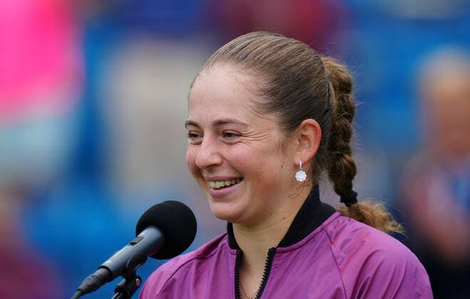 Mandatory Credit: Photo by Dave Shopland BPI Shutterstock (12168982ap) Championship winner Latvia s Jelena Ostapenko with trophy Viking International Championships, Day Eight, Tennis, Eastbourne, East Sussex, UK - 26 June 2021 Viking International Championships, Day Eight, Tennis, Eastbourne, East Sussex, UK - 26 June 2021 Copyright: xDavexShopland BPI Shutterstockx 12168982ap