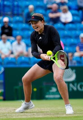 Mandatory Credit: Photo by Dave Shopland BPI Shutterstock (12168982ce) Championship winner Latvia s Jelena Ostapenko in action Viking International Championships, Day Eight, Tennis, Eastbourne, East Sussex, UK - 26 June 2021 Viking International Championships, Day Eight, Tennis, Eastbourne, East Sussex, UK - 26 June 2021  Copyright: xDavexShopland BPI Shutterstockx 12168982ce