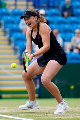 Mandatory Credit: Photo by Dave Shopland BPI Shutterstock (12168982bx) Championship winner Latvia s Jelena Ostapenko in action Viking International Championships, Day Eight, Tennis, Eastbourne, East Sussex, UK - 26 June 2021 Viking International Championships, Day Eight, Tennis, Eastbourne, East Sussex, UK - 26 June 2021  Copyright: xDavexShopland BPI Shutterstockx 12168982bx
