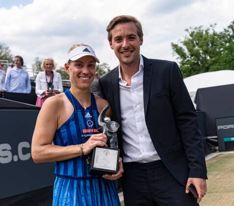 2021 WTA Bad Homburg Open Angelique Kerber GER wins final against Katerina Siniakova CZE Kerber with her Manager and Bad Homburg Open Tournament Director Aljoscha Thron Photo Sportfoto Zimmer Daniel Maurer