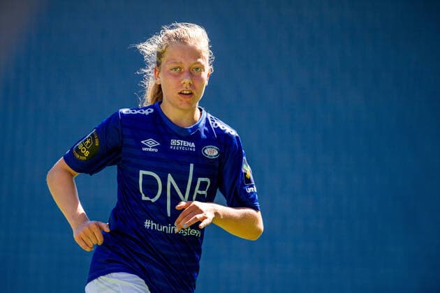 210626 Amanda Jacobsen Andradottir of Valerenga during the Toppserien football match between Valerenga and Klepp on June 26, 2021 in Oslo Photo Vegard Wivestad Grott BILDBYRAN kod VG VG0134 bbeng dam fotboll football fotball tfk toppserien vif valerenga damer klepp,  Copyright: VEGARDxWIVESTADxGRoTT BB210626VG005