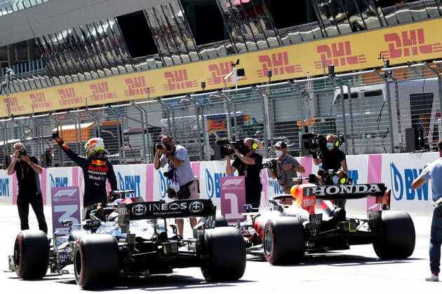 44 Lewis Hamilton GBR, Mercedes AMG Petronas F1 Team , 33 Max Verstappen NED, Red Bull Racing , F1 Grand Prix of Styria at Red Bull Ring on June 26, 2021 in Spielberg, Austria Photo by HOCH ZWEI Spielberg Austria