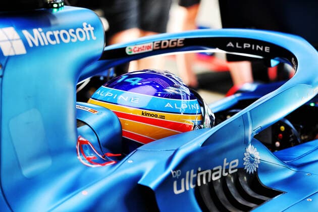 F1 Grand Prix of Styria 14 Fernando Alonso (ESP, Alpine F1 Team), F1 Grand Prix of Styria at Red Bull Ring on June 26, 2021 in Spielberg, Austria. (Photo by James Moy XPB Alpine F1 Team FIA Pool via HOCH ZWEI) Spielberg Austria Poolfoto HOCH ZWEI Pool XPB James Moy ,EDITORIAL USE ONLY