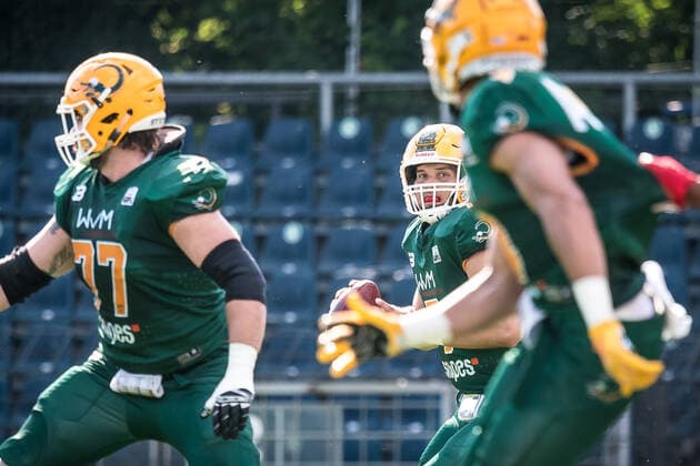 GFL German Football League Potsdam Royals vs Cologne Crocodiles 26 06 2021 GFL, Potsdam Royals Cologne Crocodiles Karl Liebknecht Stadion Potsdam, 26 06 2021 Copyright: xBEAUTIFULxSPORTS NicolxMarschallx
