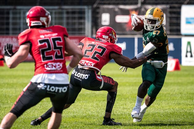GFL German Football League Potsdam Royals vs Cologne Crocodiles 26 06 2021 GFL, Potsdam Royals Cologne Crocodiles Karl Liebknecht Stadion Potsdam, 26 06 2021 Copyright: xBEAUTIFULxSPORTS NicolxMarschallx