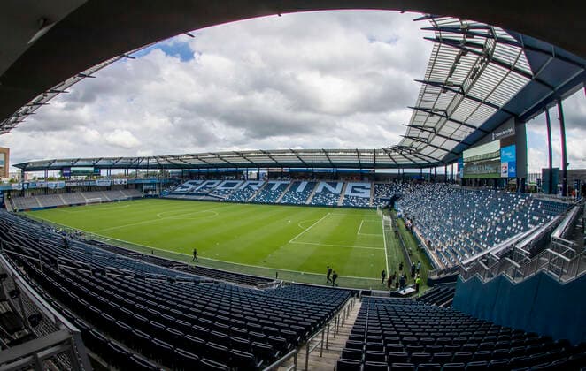 KANSAS CITY, KS - JUNE 26: Interior view of Children™s Mercy Park prior to the MLS, Fussball Herren, USA match between Sporting Kansas City and Los Angeles FC on Saturday June 26, 2021 at Children™s Mercy Park in Kansas City, KS. (Photo by Nick Tre. Smith Icon Sportswire) SOCCER: JUN 26 MLS - LAFC at Sporting Kansas City Icon2106260409