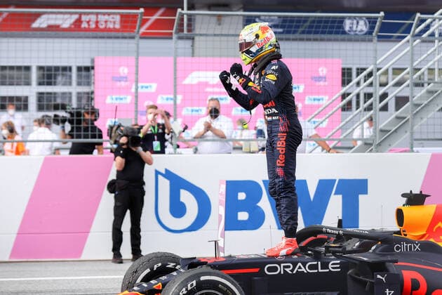 Formula 1 - GP of Styria 2021 SPIELBERG,AUSTRIA,27.JUN.21 - MOTORSPORTS, FORMULA 1 - Grand Prix of Styria, Red Bull Ring. Image shows the rejoicing of Max Verstappen (NED Red Bull Racing).  GEPAxpictures xChristianxWalgram