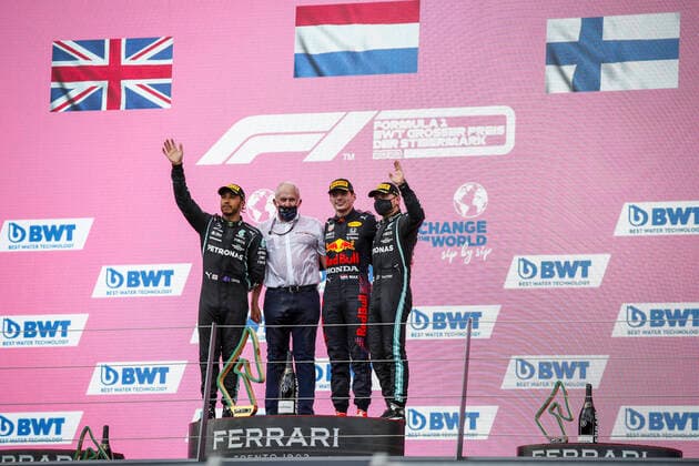44 Lewis Hamilton GBR, Mercedes AMG Petronas F1 Team , Dr Helmut Marko AUT, Red Bull Racing , 33 Max Verstappen NED, Red Bull Racing , 77 Valtteri Bottas FIN, Mercedes AMG Petronas F1 Team , F1 Grand Prix of Styria at Red Bull Ring on June 27, 2021 in Spielberg, Austria Photo by HOCH ZWEI Spielberg Austria