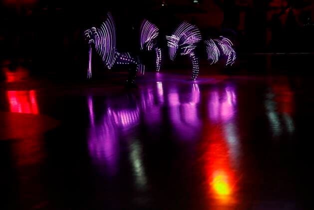 Artists perform a light show ahead of the Eurobasket 2021 women s final basketball match between France and Serbia held at Fuente San Luis arena in Valencia, eastern Spain, 27 June 2021. France vs Serbia !ACHTUNG: NUR REDAKTIONELLE NUTZUNG!  Copyright: xKaixForsterlingx GRAFCVA6643 20210627-20b130b6a1824d1093d00f2df3ab9efe6496d637