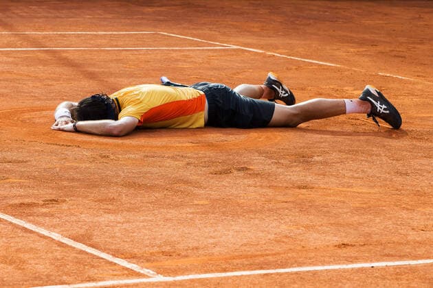 Mandatory Credit: Photo by Valerio Origo LiveMedia Shutterstock (12171863b) exultation Gian Marco Moroni Tennis Internationals ATP, Tennis Herren Challenger Milano 2021, Milan, Italy - 27 Jun 2021 Tennis Internationals ATP Challenger Milano 2021, Milan, Italy - 27 Jun 2021  Copyright: xValerioxOrigo LiveMedia Shutterstockx 12171863b