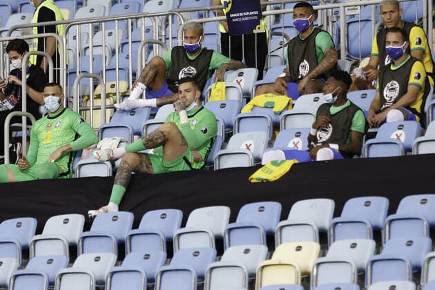 Fußball, Copa America, Brasilien - Ecuador June 27, 2021, Rio de Janeiro, Brazil: Soccer match between Brazil and Ecuador, valid for 5th round of Group B of Copa America, held at Pedro Ludovico Teixeira Olympic Stadium, in Goiania , on Sunday night (27).  Copyright: xLecoxVianax
