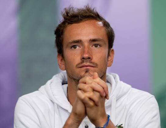 Mandatory Credit: Photo by AELTC Shutterstock (12172322y) Daniil Medvedev (RUS) attends a press conference, PK, Pressekonferenz in the Main Interview Room ahead of The Championships 2021 Wimbledon Tennis Championships, Preparations, The All England Lawn Tennis and Croquet Club, London, UK - 27 Jun 2021 Editorial Use Only Wimbledon Tennis Championships, Preparations, The All England Lawn Tennis and Croquet Club, London, UK - 27 Jun 2021 Editorial Use Only Copyright: xAELTC Shutterstockx 12172322y
