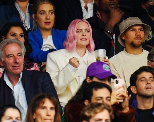 Mandatory Credit: Photo by Javier Garcia BPI Shutterstock (12172248cb) Anne-Marie watching the action on Centre Court Wimbledon Tennis Championships, Day 1, The All England Lawn Tennis and Croquet Club, London, UK - 28 Jun 2021 Wimbledon Tennis Championships, Day 1, The All England Lawn Tennis and Croquet Club, London, UK - 28 Jun 2021  Copyright: xJavierxGarcia BPI Shutterstockx 12172248cb