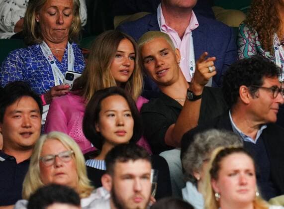 Mandatory Credit: Photo by Javier Garcia BPI Shutterstock (12172248cz) Romeo Beckham and Mia Regan watching the action on Centre Court Wimbledon Tennis Championships, Day 1, The All England Lawn Tennis and Croquet Club, London, UK - 28 Jun 2021 Wimbledon Tennis Championships, Day 1, The All England Lawn Tennis and Croquet Club, London, UK - 28 Jun 2021  Copyright: xJavierxGarcia BPI Shutterstockx 12172248cz